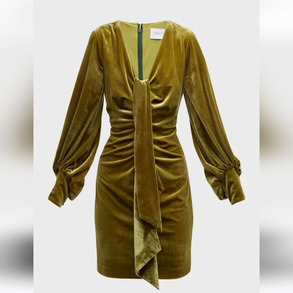 One33 Social Draped Velvet V-Neck Mini Dress Brand New with tag